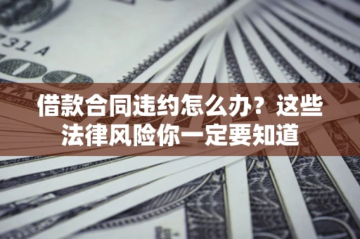 武汉借款合同违约怎么办？这些法律风险你一定要知道